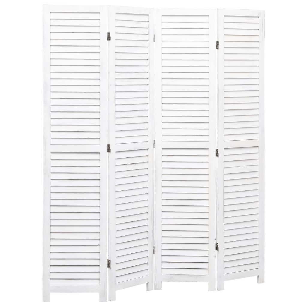 4-Panel Room Divider White 140x165 cm Wood